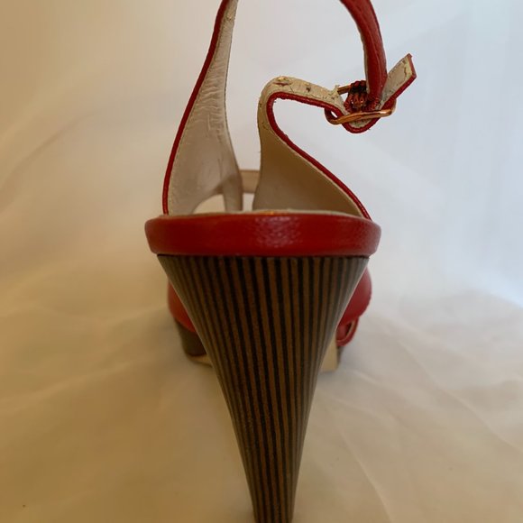 Leather Sacha London red high heels  Size 10 - Picture 3 of 5